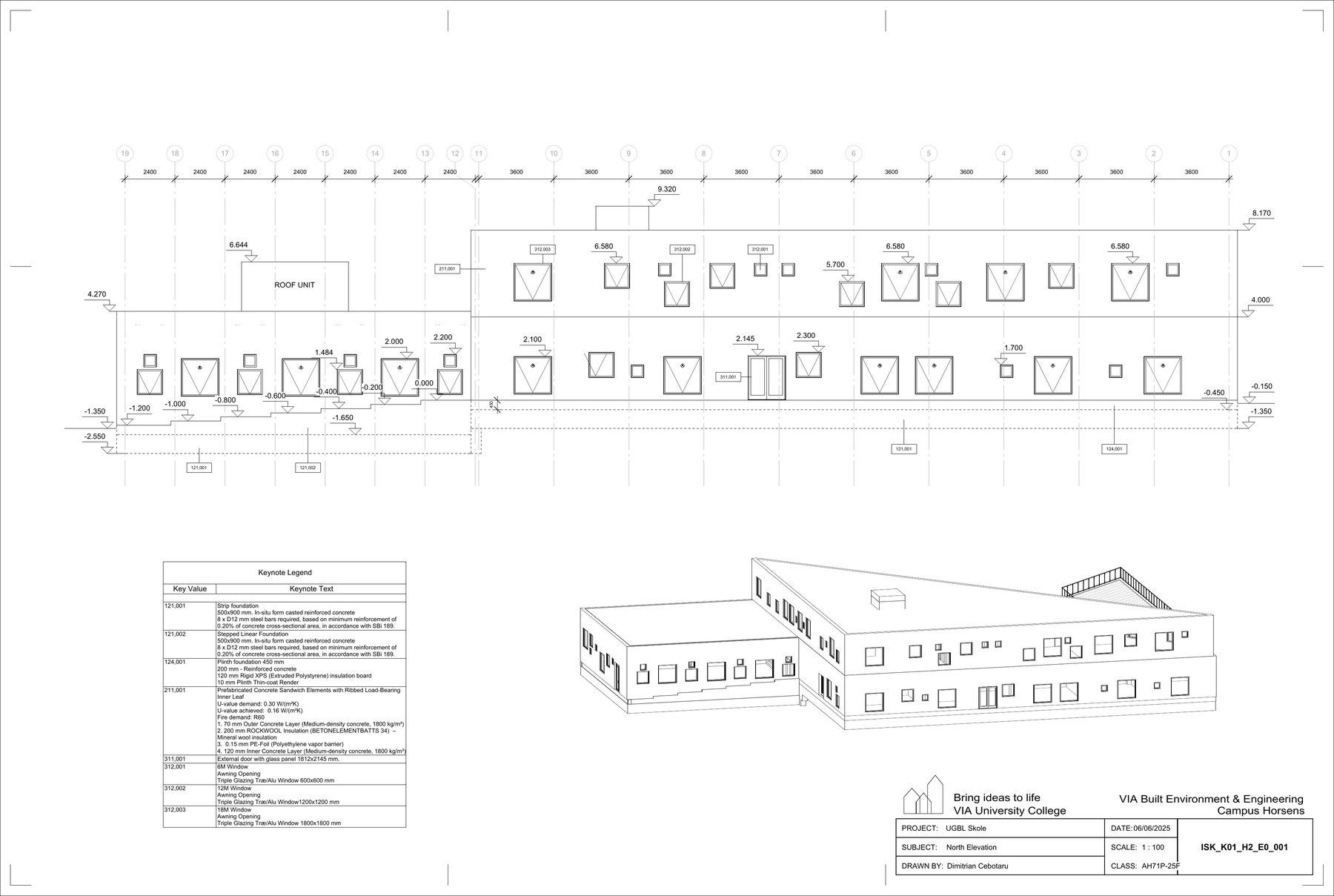 UGBL Skole — north elevation